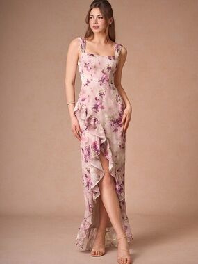 Sakura Mauve Floral Maxi Dress